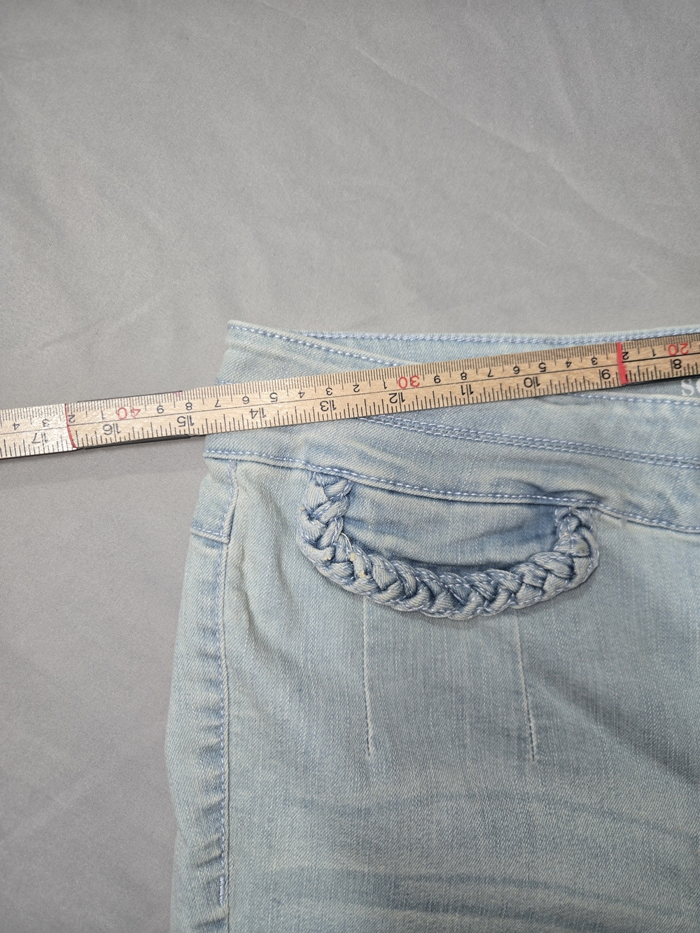 New York & Company Light Wash Flare Jeans - Pale Blue - Picture 4 of 6